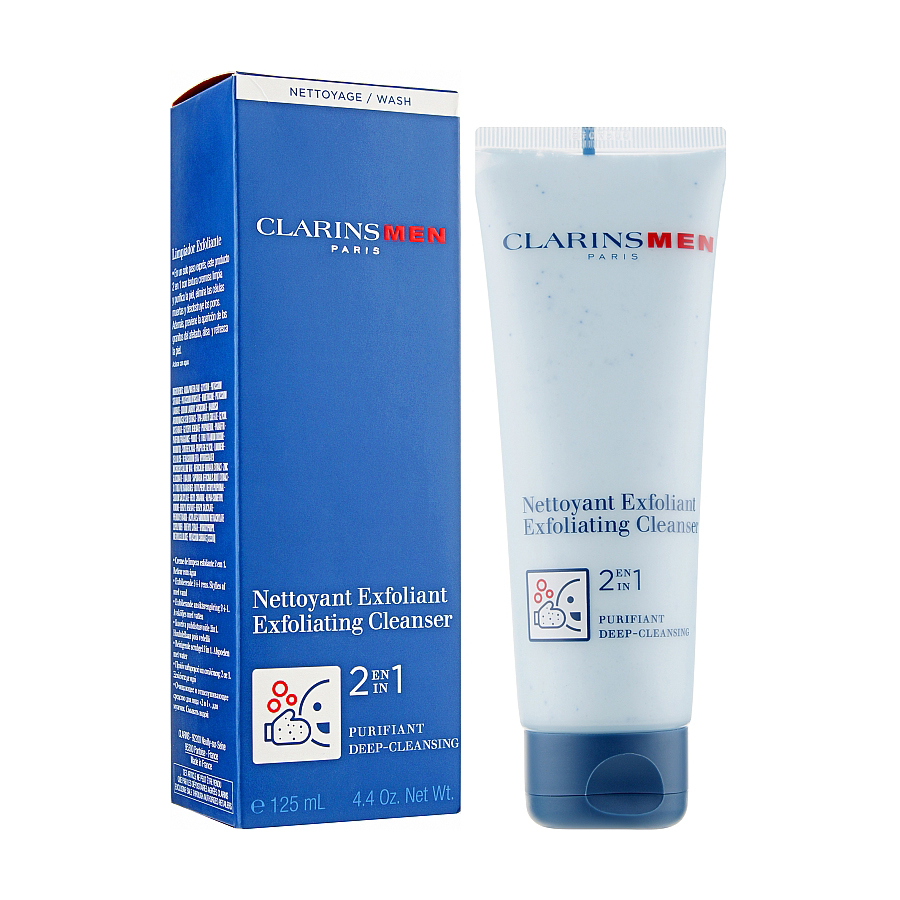 Очищувальний та відлущувальний гель для обличчя 2в1 Clarins Men Exfoliating Cleanser чоловічий, 125 мл