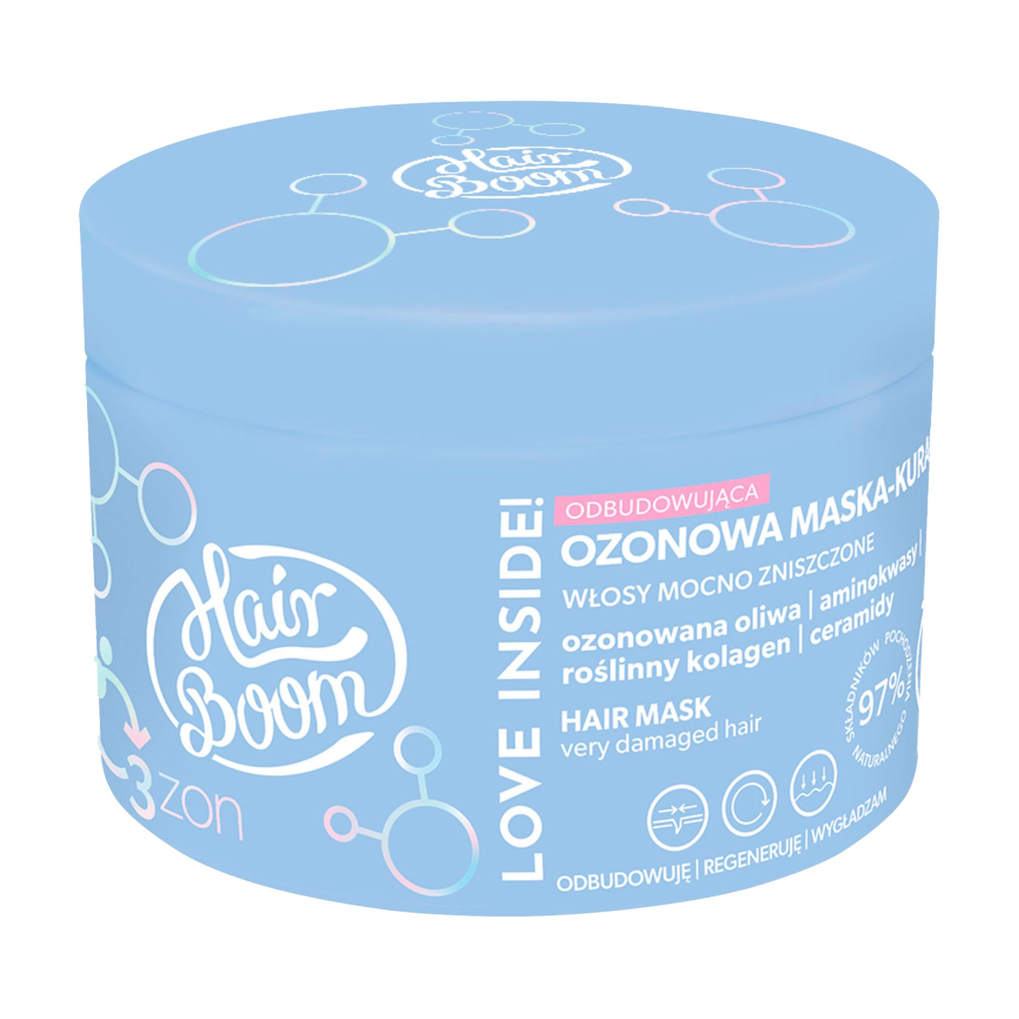 Реконструювальна озонова маска-догляд для волосся Body Boom Hair Boom O3zon Hair Mask, 225 мл