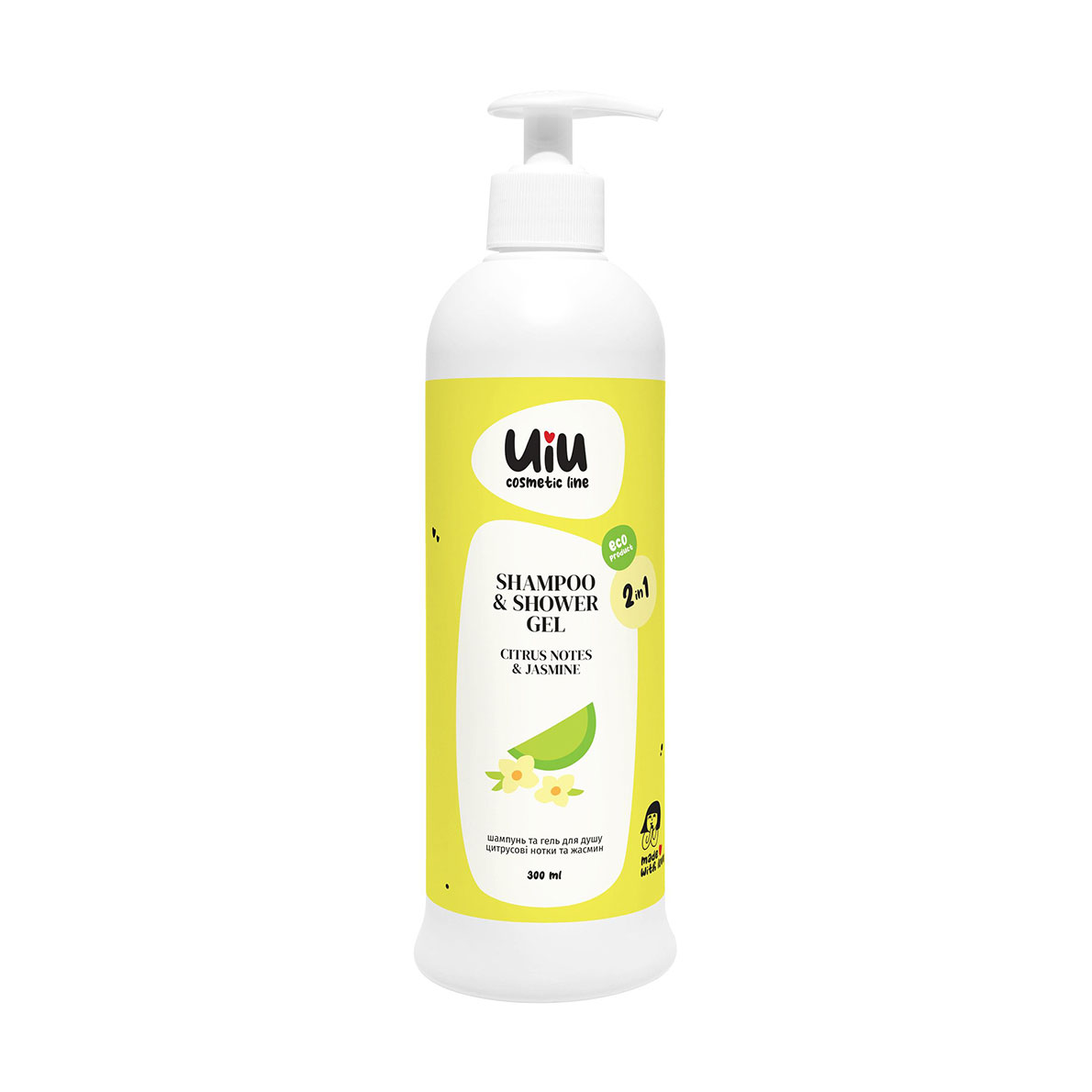 Шампунь-гель для душу UIU Shampoo &amp; Shower Gel 2в1 Цитрусові нотки та жасмин, 300 мл